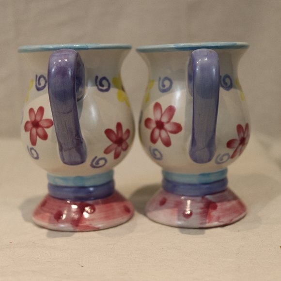 Floral Cermaic Mugs Set Kitchy Cute Coffee Tea Mugs Matching Set - Picture 5 of 8